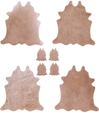 Thumbnail for Light Brown Real Cowhide 4 Placemats With 4 Coasters - Set Of Four