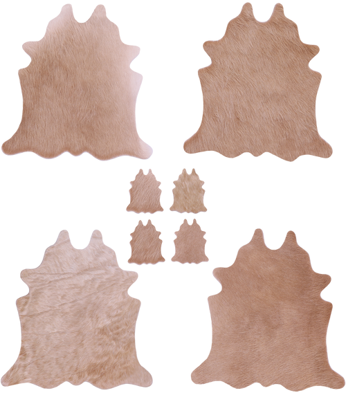 Light Brown Real Cowhide 4 Placemats With 4 Coasters - Set Of Four