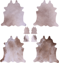 Thumbnail for Light Brown Real Cowhide 4 Placemats With 4 Coasters - Set Of Four