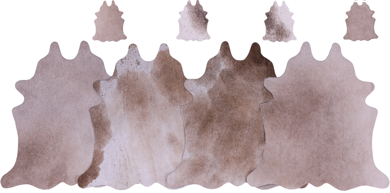 Light Brown Real Cowhide 4 Placemats With 4 Coasters - Set Of Four