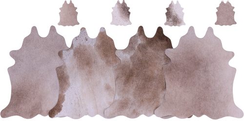 Light Brown Real Cowhide 4 Placemats With 4 Coasters - Set Of Four