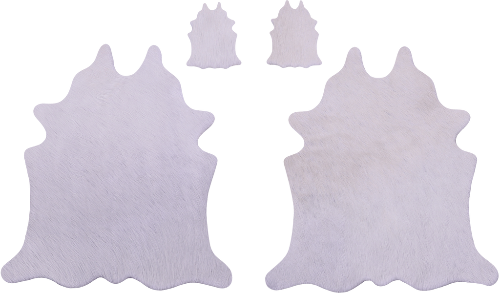 White Real Cowhide 2 Placemats With 2 Coasters - Set Of Two