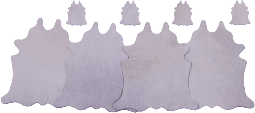 White Real Cowhide 4 Placemats With 4 Coasters - Set Of Four