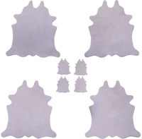 Thumbnail for White Real Cowhide 4 Placemats With 4 Coasters - Set Of Four