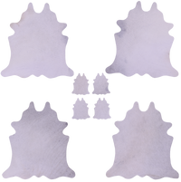 Thumbnail for White Real Cowhide 4 Placemats With 4 Coasters - Set Of Four