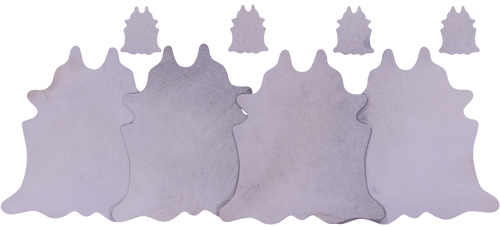 White Real Cowhide 4 Placemats With 4 Coasters - Set Of Four