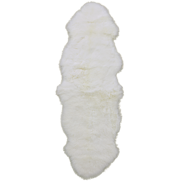 100% Natural New Zealand Sheepskin Ivory 2' 0" x 6' 0"