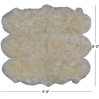 Thumbnail for 100% Natural New Zealand Sheepskin Ivory 5' 0