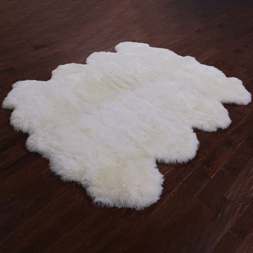 100% Natural New Zealand Sheepskin Ivory 6' 0