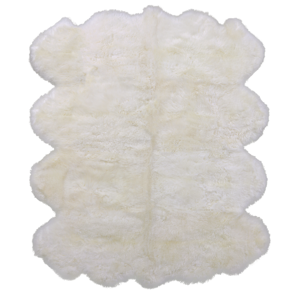 100% Natural New Zealand Sheepskin Ivory 6' 0" x 8' 0"
