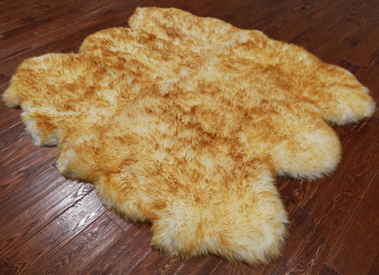 100% Natural New Zealand Sheepskin Brown Tip 5' 0" x 6' 0"