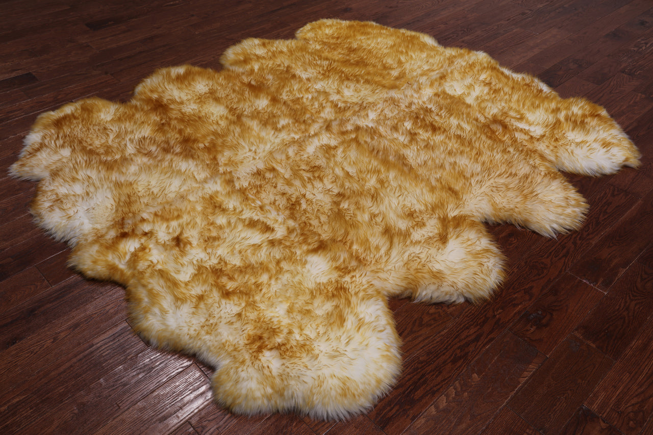 100% Natural New Zealand Sheepskin Brown Tip 6' 0" x 7' 0"