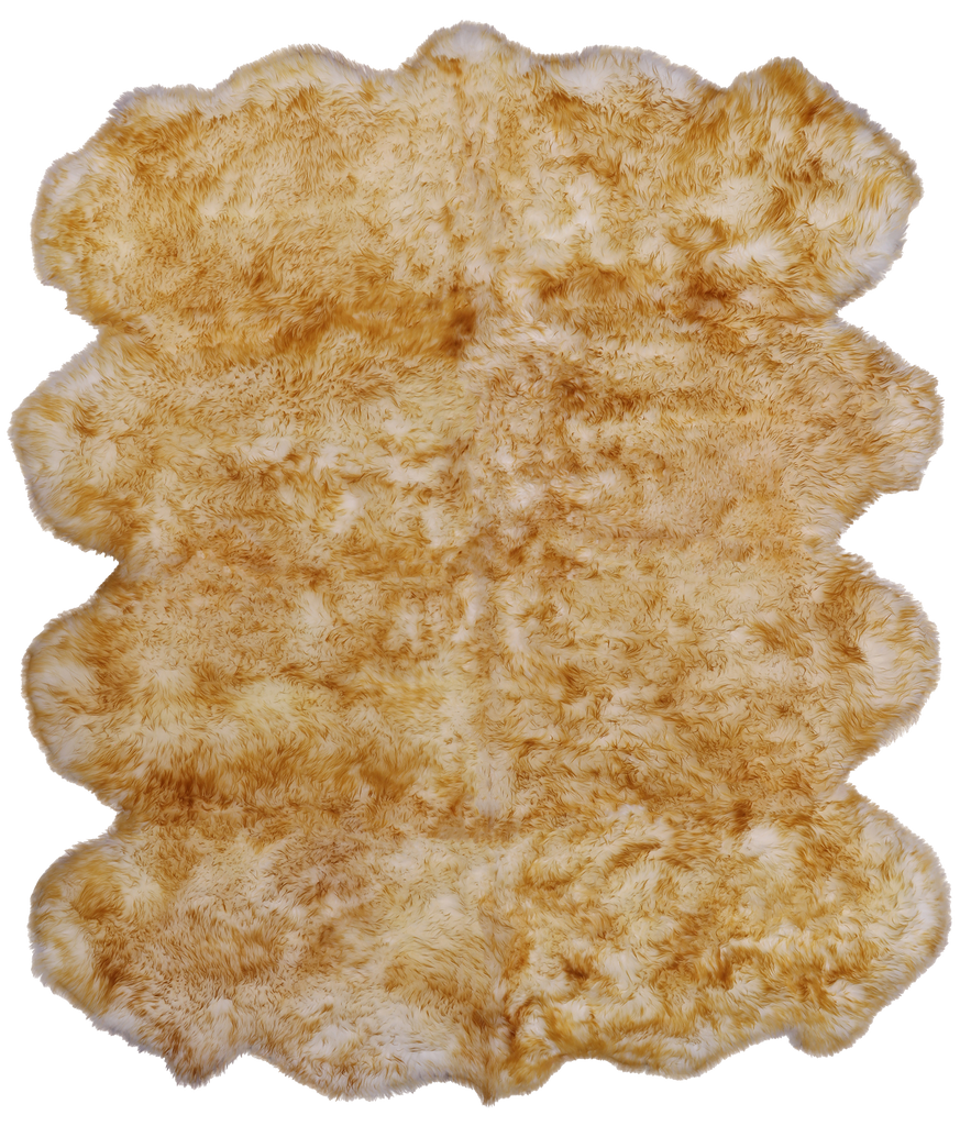 100% Natural New Zealand Sheepskin Brown Tip 6' 0" x 7' 0"