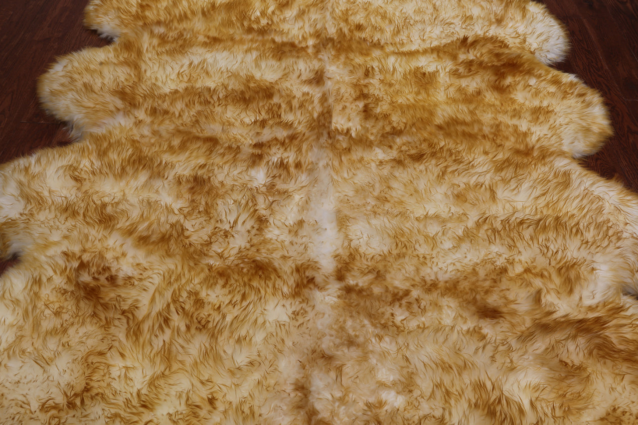 100% Natural New Zealand Sheepskin Brown Tip 6' 0" x 9' 0"