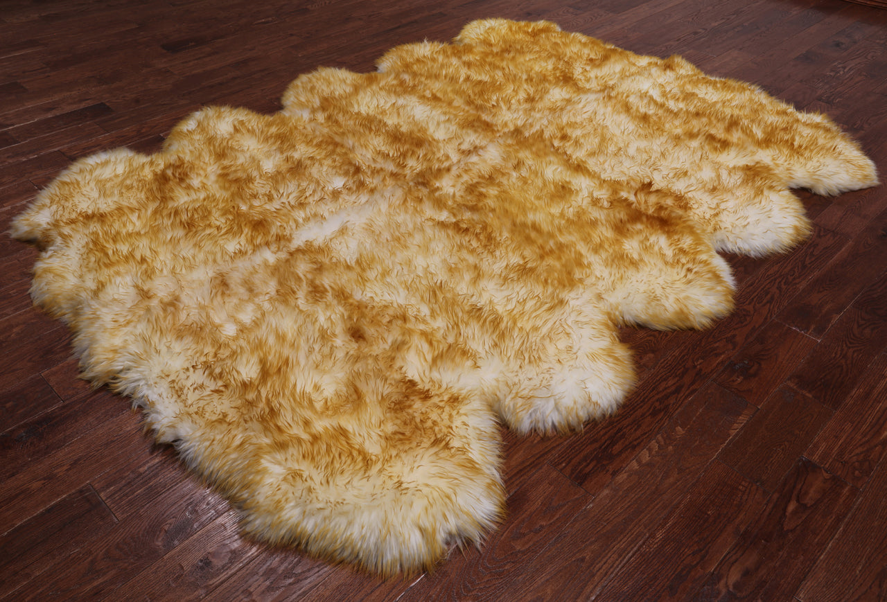 100% Natural New Zealand Sheepskin Brown Tip 6' 0" x 9' 0"