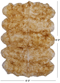 Thumbnail for 100% Natural New Zealand Sheepskin Brown Tip 6' 0