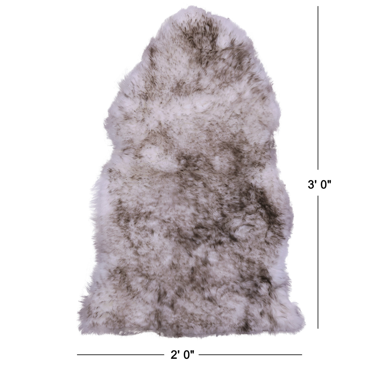 100% Natural New Zealand Sheepskin Wolf 2' 0" x 3' 0"
