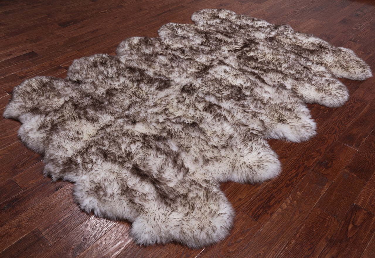 100% Natural New Zealand Sheepskin Wolf 6' 0" x 9' 0"