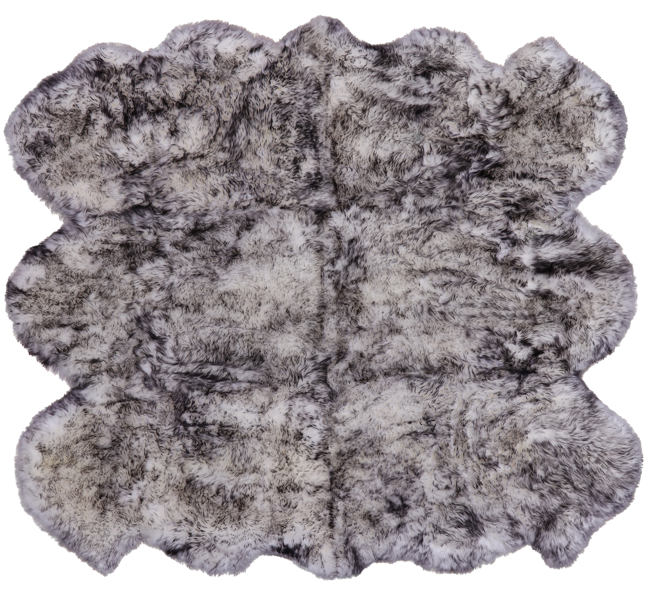 100% Natural New Zealand Sheepskin Black Tip 5' 0" x 6' 0"