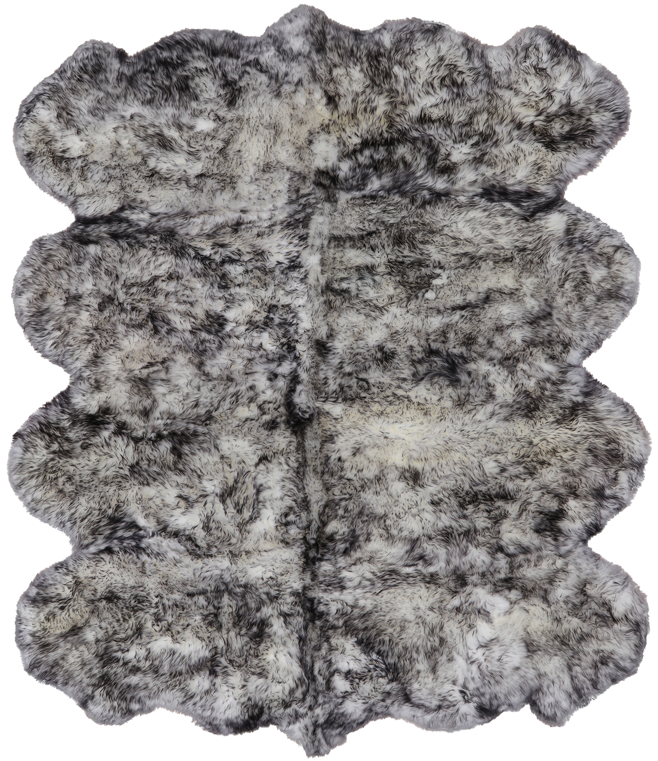 100% Natural New Zealand Sheepskin Black Tip 6' 0" x 7' 0"