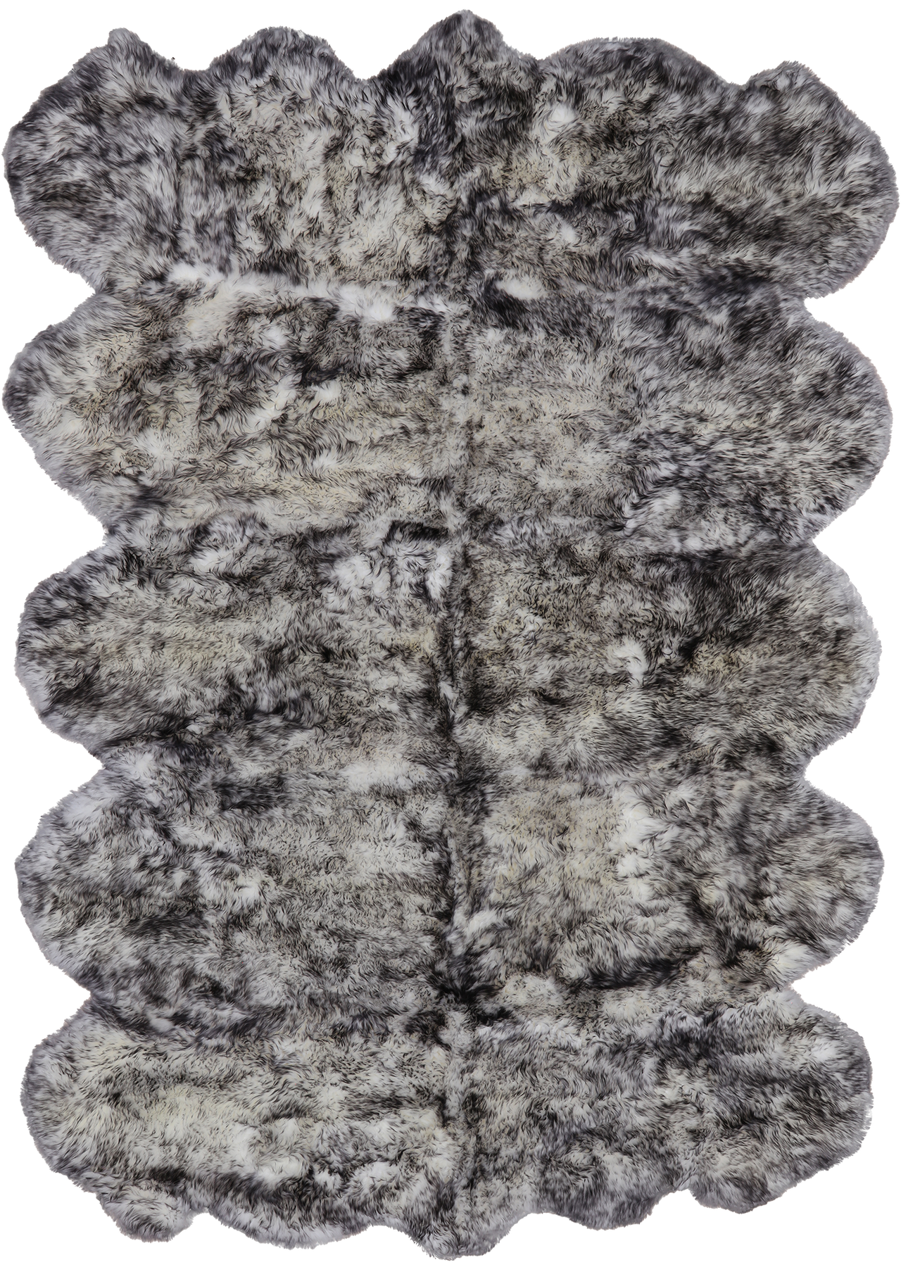 100% Natural New Zealand Sheepskin Black Tip 6' 0" x 9' 0"