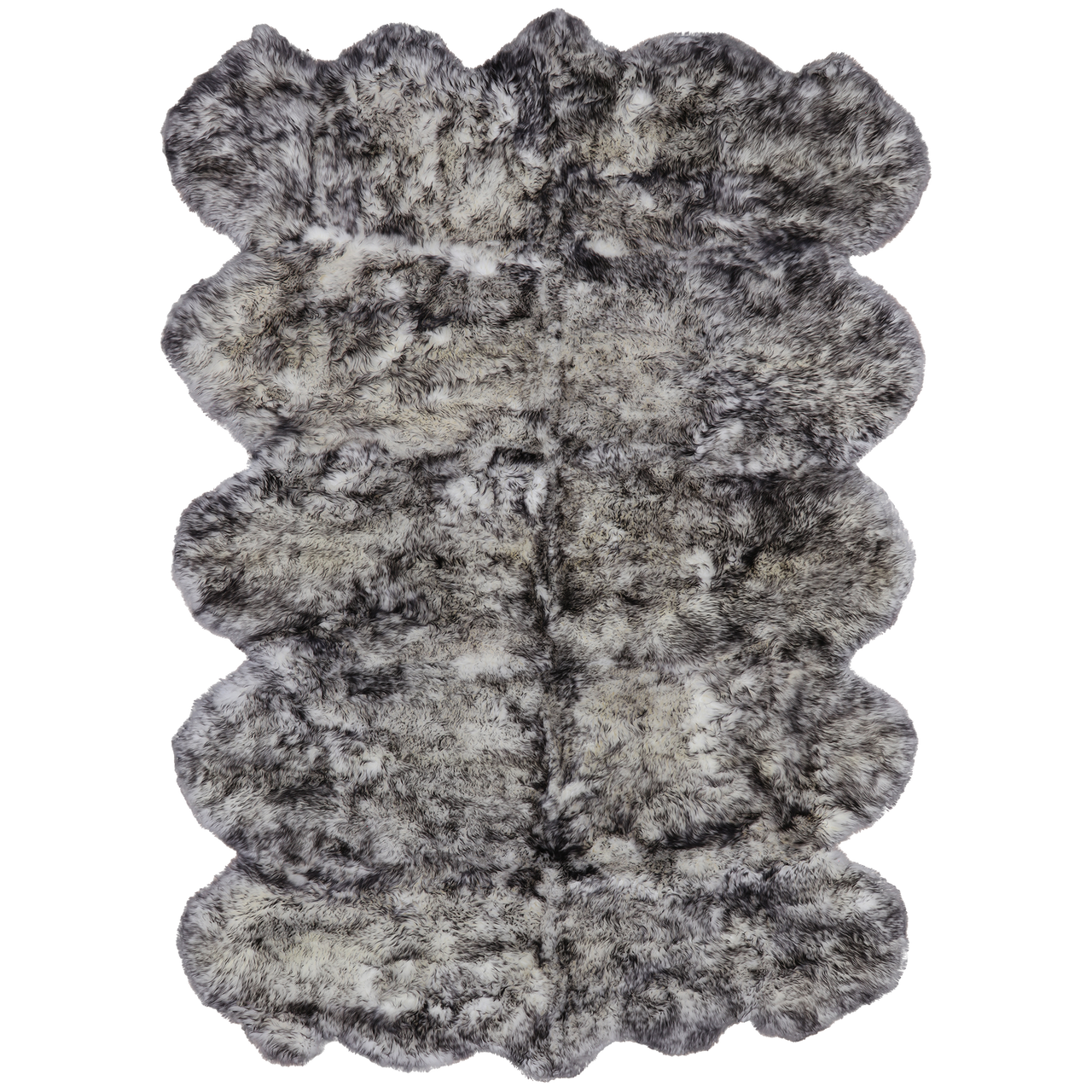 100% Natural New Zealand Sheepskin Black Tip 6' 0" x 9' 0"