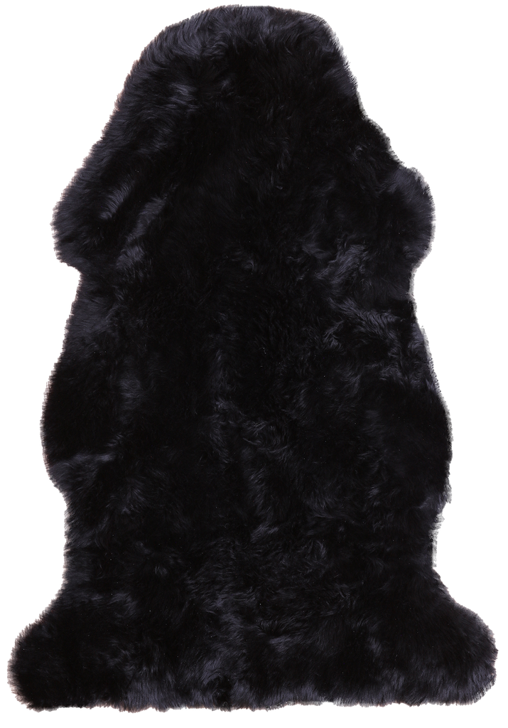 100% Natural New Zealand Sheepskin Black 2' 0" x 3' 0"