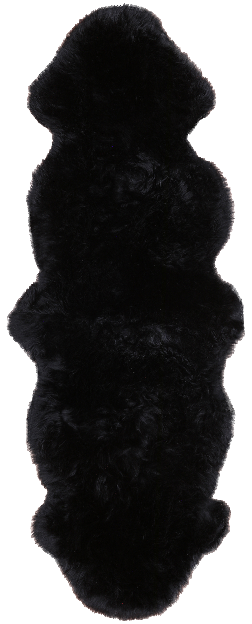 100% Natural New Zealand Sheepskin Black 2' 0" x 6' 0"