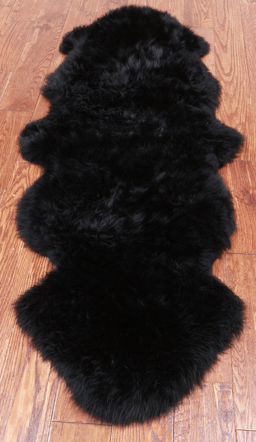 100% Natural New Zealand Sheepskin Black 2' 0" x 6' 0"