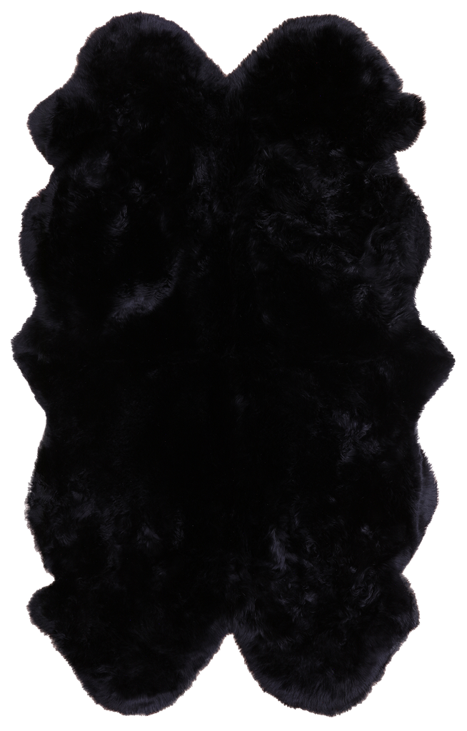 100% Natural New Zealand Sheepskin Black 4' 0" x 6' 0"