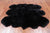 100% Natural New Zealand Sheepskin Black 5' 0" x 6' 0"