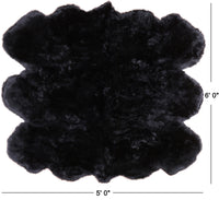 Thumbnail for 100% Natural New Zealand Sheepskin Black 5' 0