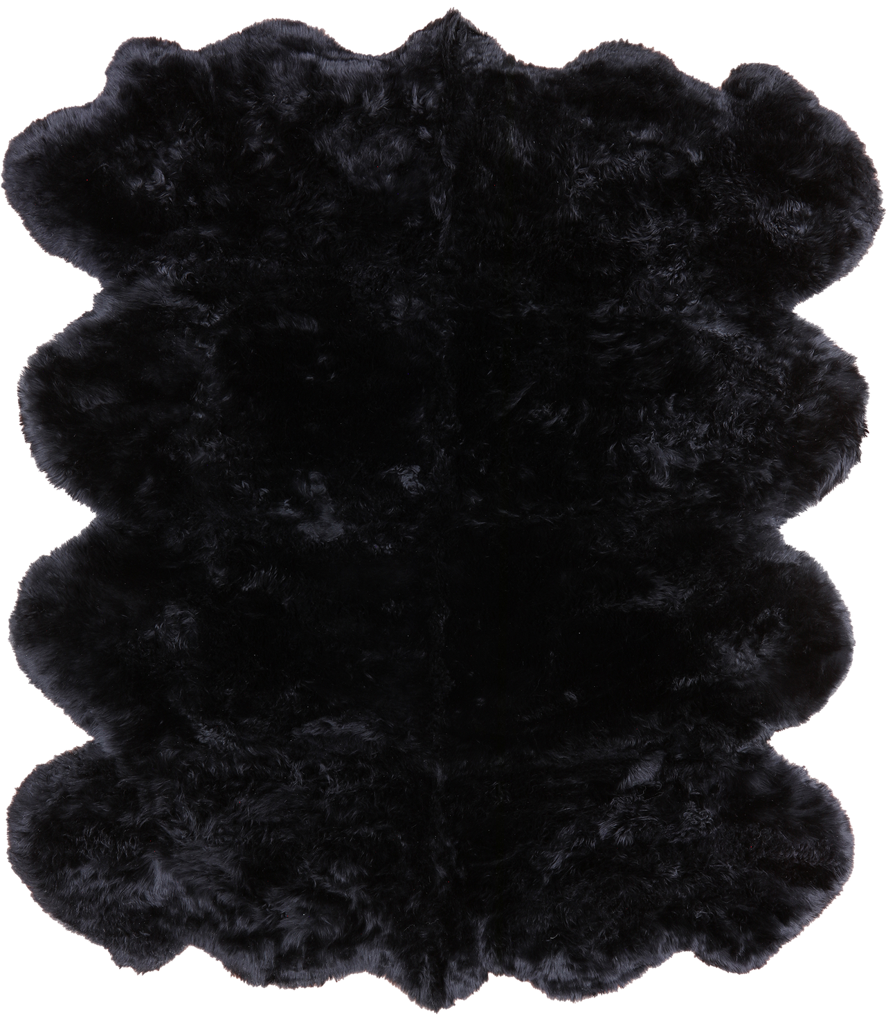100% Natural New Zealand Sheepskin Black 6' 0" x 7' 0"