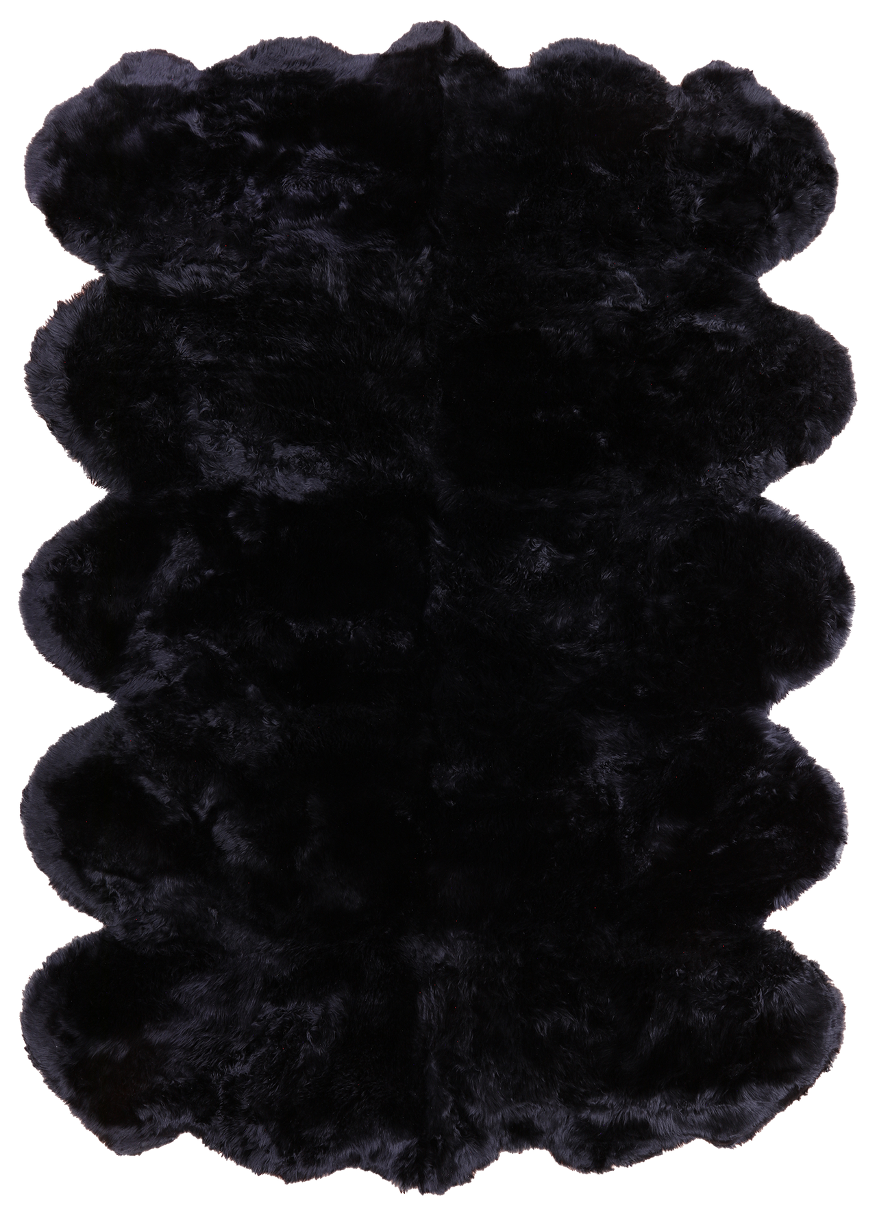 100% Natural New Zealand Sheepskin Black 6' 0" x 9' 0"