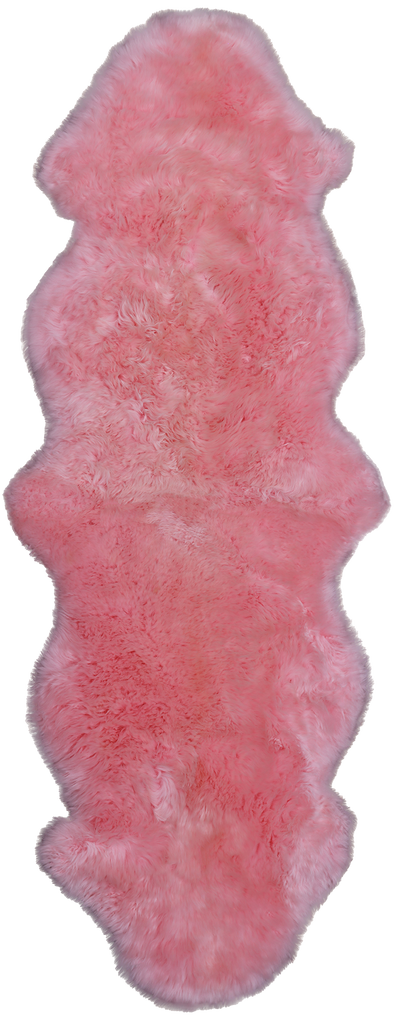 100% Natural New Zealand Sheepskin Pink 2' 0" x 6' 0"