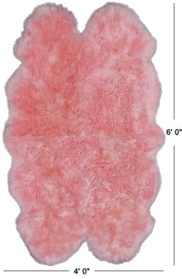 Thumbnail for 100% Natural New Zealand Sheepskin Pink 4' 0
