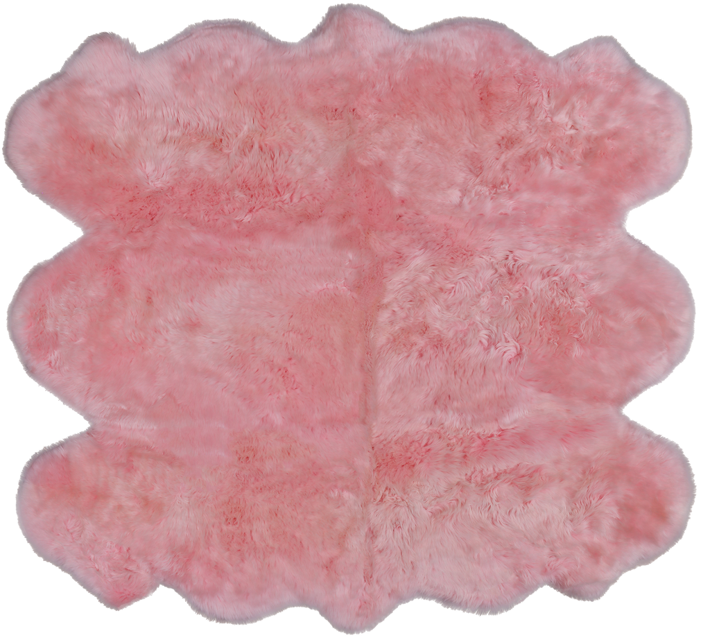 100% Natural New Zealand Sheepskin Pink 5' 0" x 6' 0"