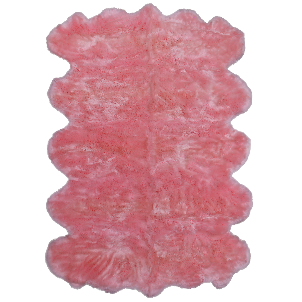 100% Natural New Zealand Sheepskin Pink 6' 0" x 9' 0"