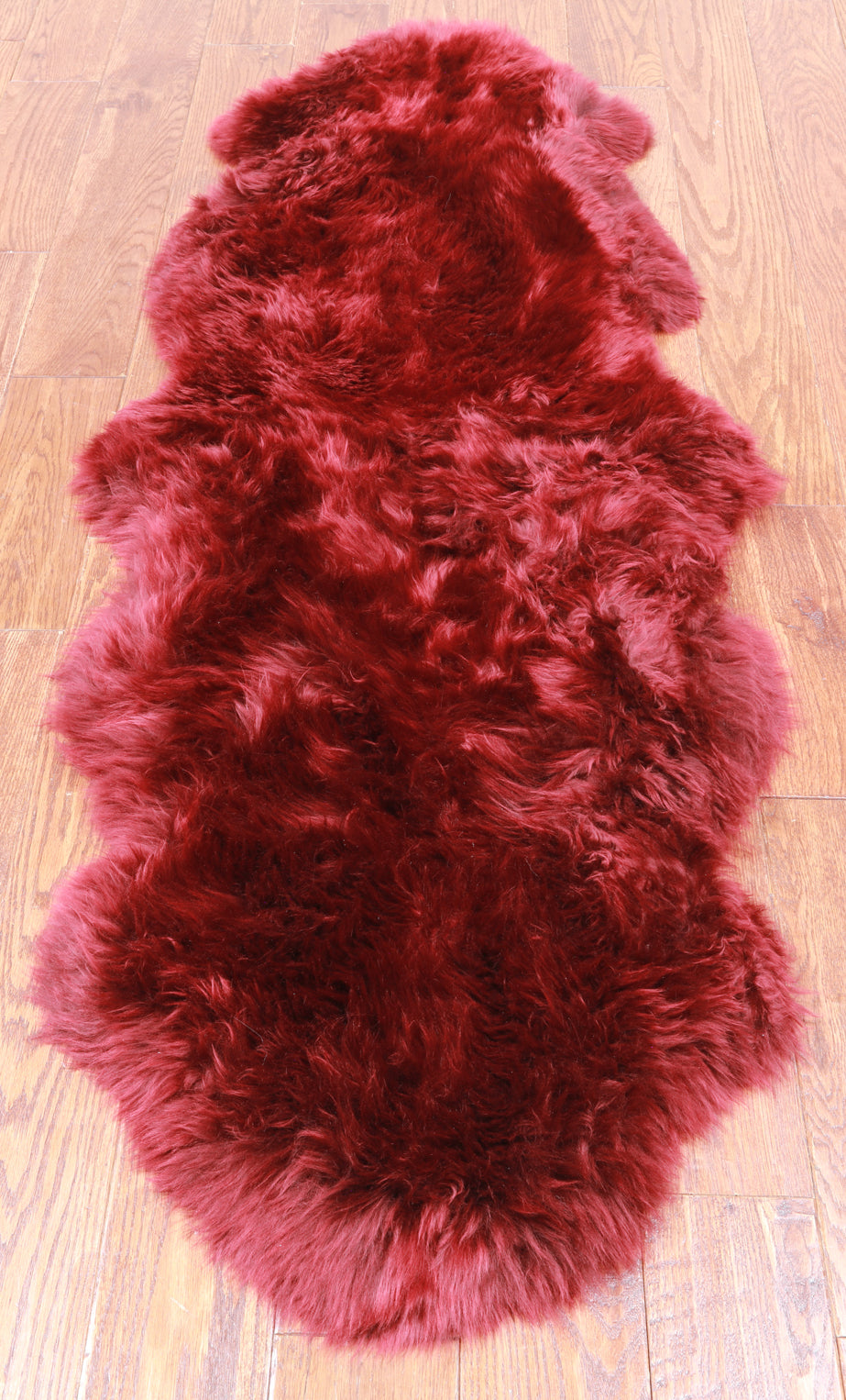 100% Natural New Zealand Sheepskin Burgundy 2' 0" x 6' 0"