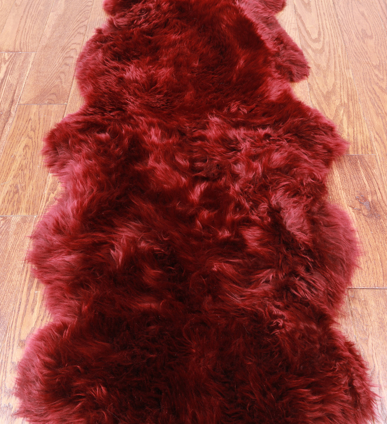 100% Natural New Zealand Sheepskin Burgundy 2' 0" x 6' 0"