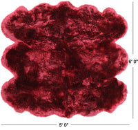 Thumbnail for 100% Natural New Zealand Sheepskin Burgundy 5' 0
