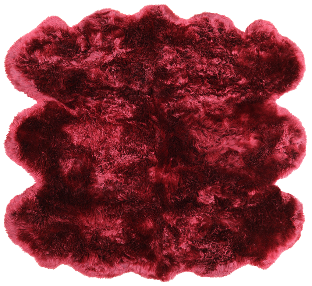 100% Natural New Zealand Sheepskin Burgundy 5' 0" x 6' 0"