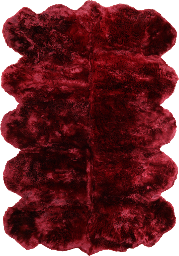 100% Natural New Zealand Sheepskin Burgundy 6' 0" x 9' 0"