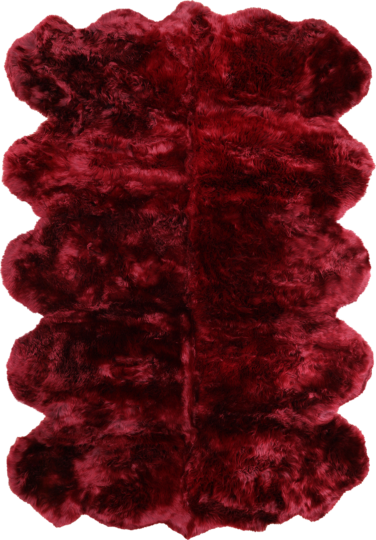 100% Natural New Zealand Sheepskin Burgundy 6' 0" x 9' 0"