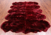 Thumbnail for 100% Natural New Zealand Sheepskin Burgundy 6' 0