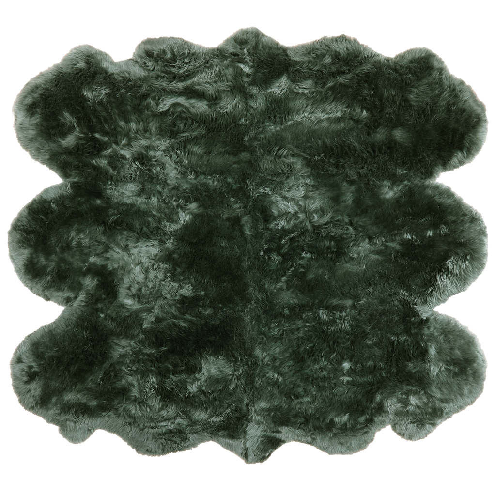 100% Natural New Zealand Sheepskin Green 5' 0" x 6' 0"