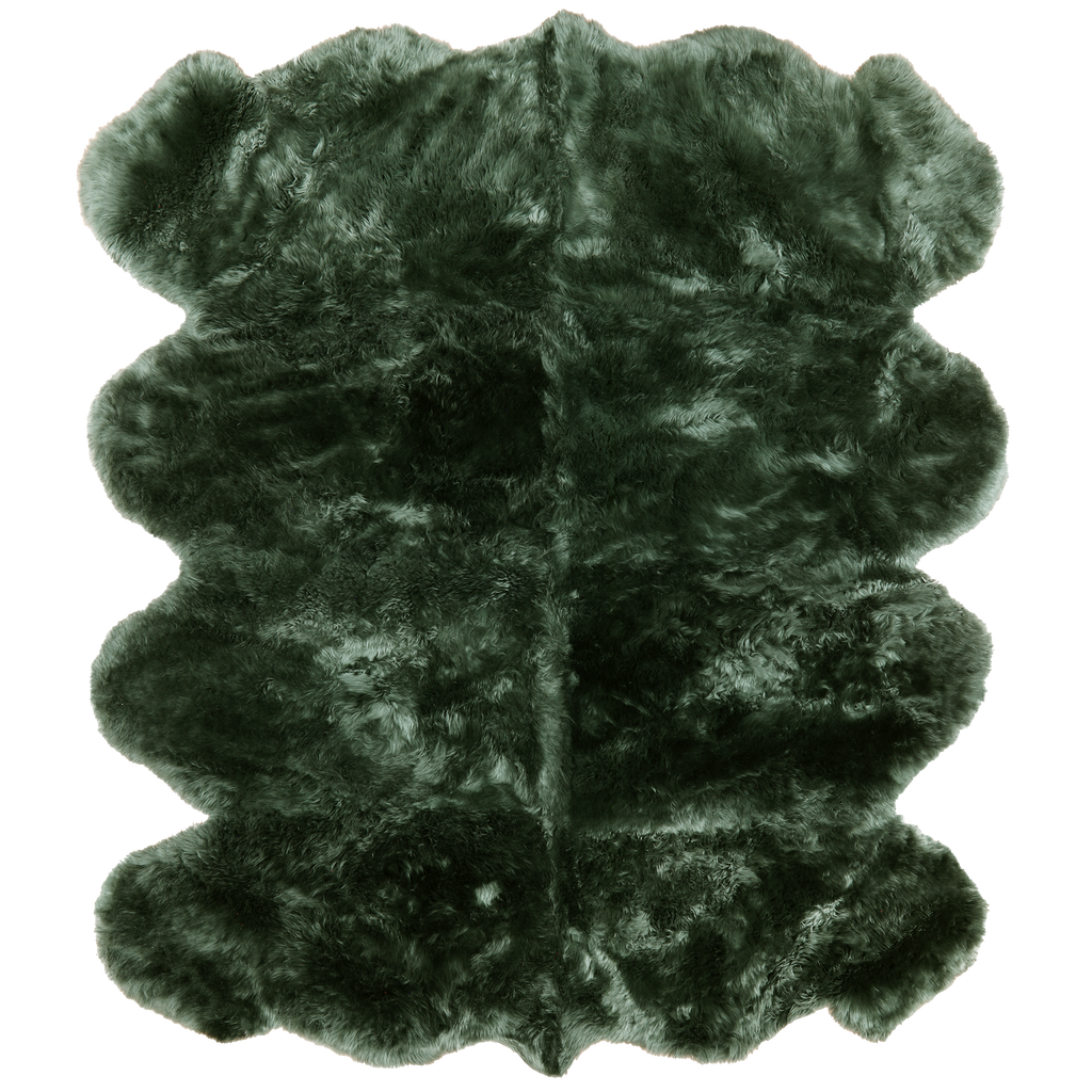 100% Natural New Zealand Sheepskin Green 6' 0" x 7' 0"
