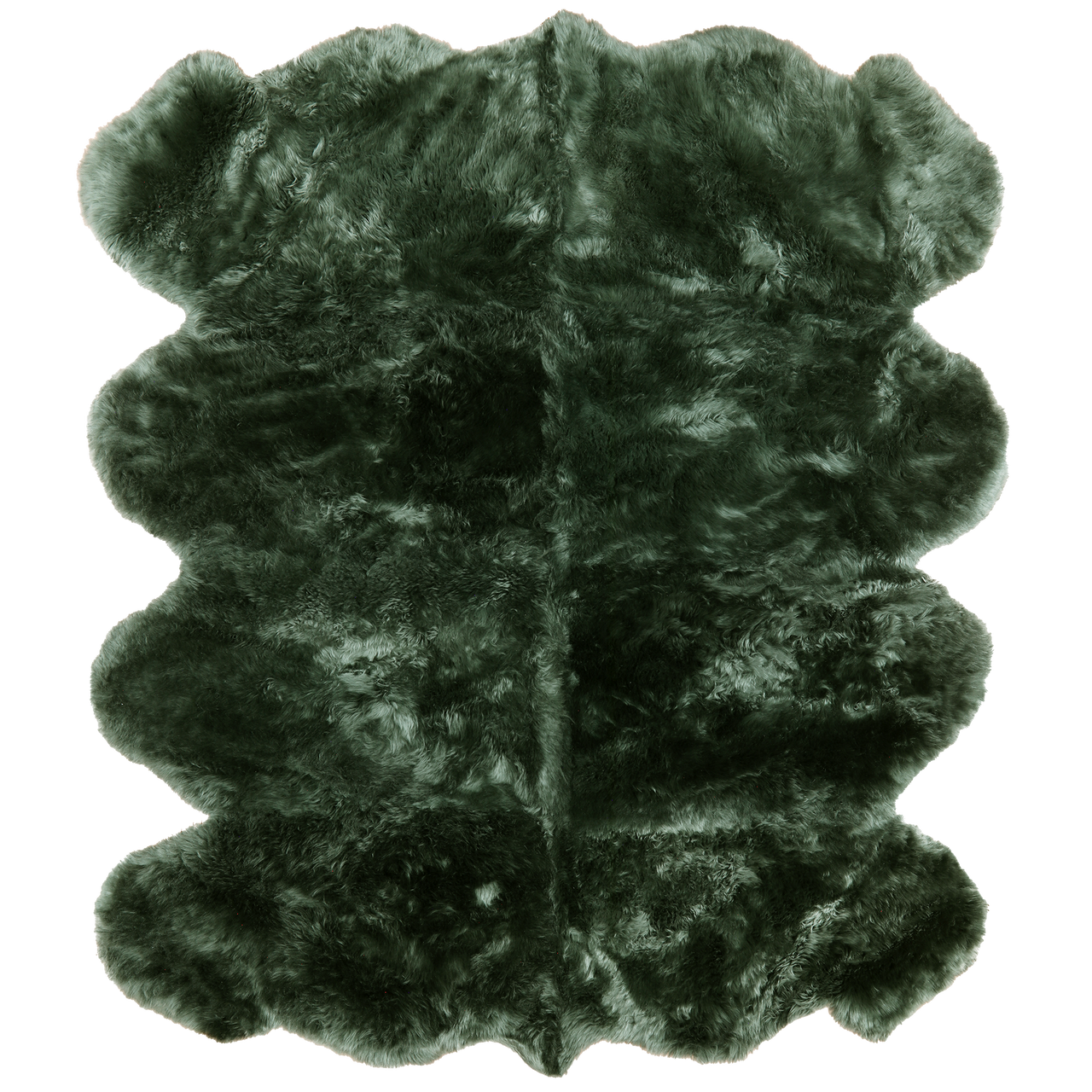 100% Natural New Zealand Sheepskin Green 6' 0" x 7' 0"