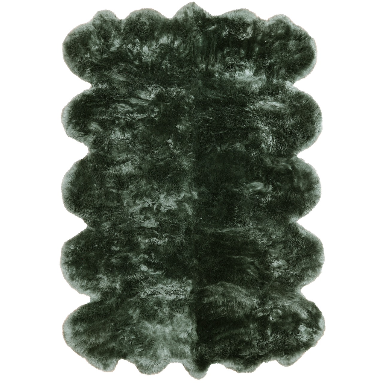 100% Natural New Zealand Sheepskin Green 6' 0" x 9' 0"
