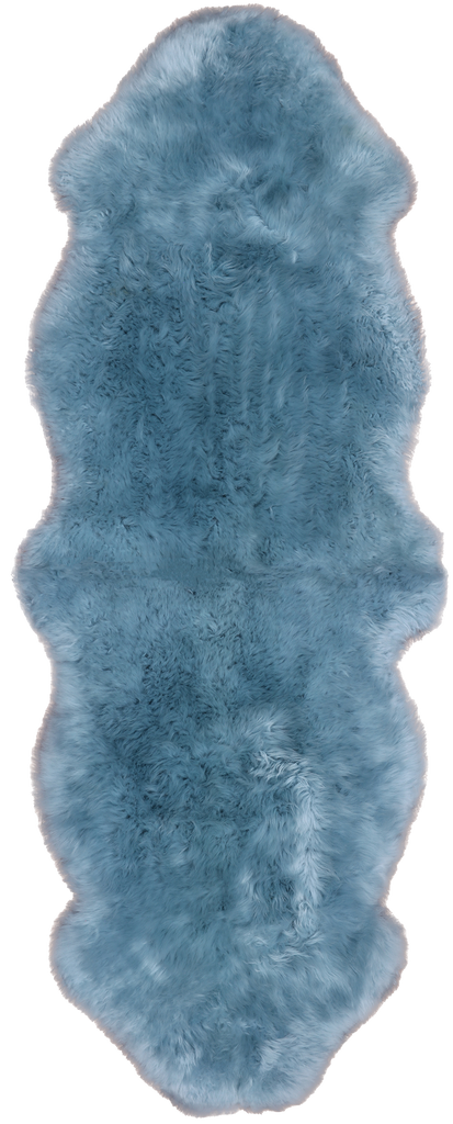 100% Natural New Zealand Sheepskin Blue 2' 0" x 6' 0"